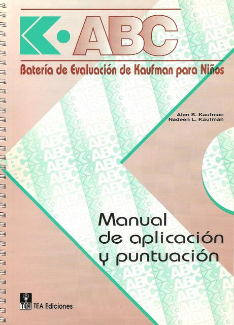 MANUAL DE APLICACION Y PUNTUACION