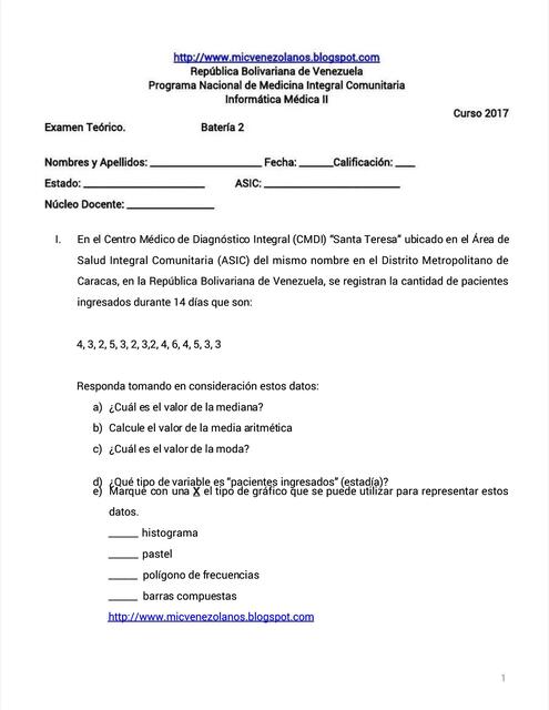 Examen Informatica Medica II | Ysaac Garcia | uDocz
