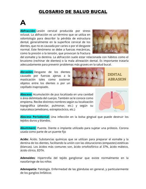 GLOSARIO DE SALUD BUCAL VI sem