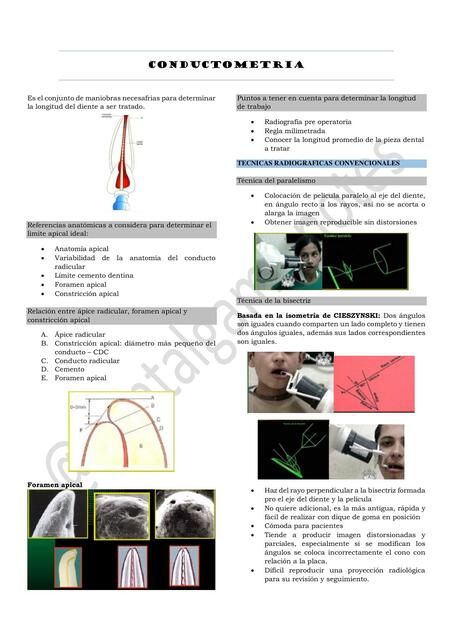 CONDUCTOMETRIA EN DIENTES ANTERIORES