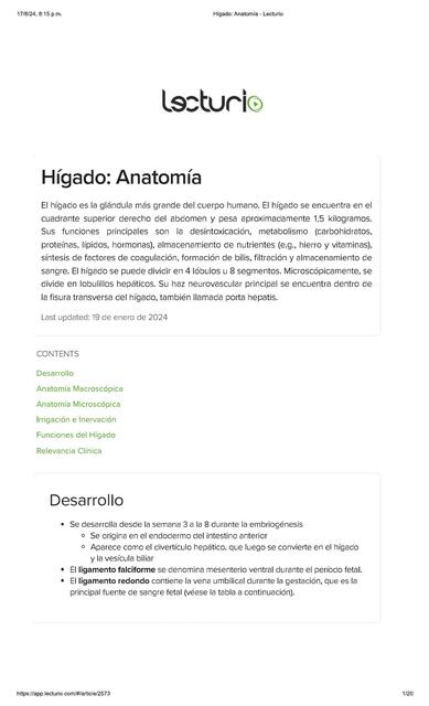 Apuntes de lecturio higado