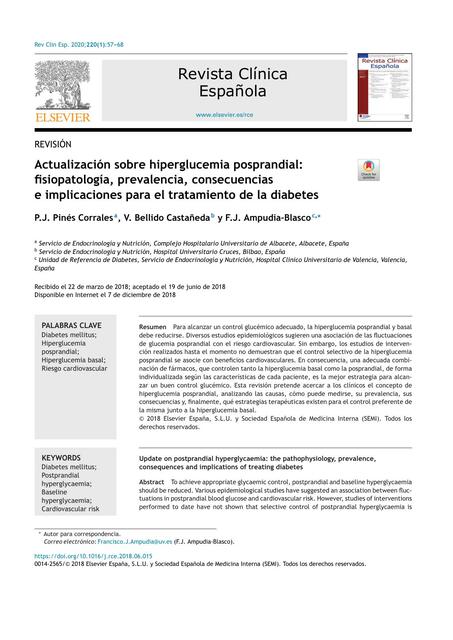 Actualización sobre hiperglucemia posprandial