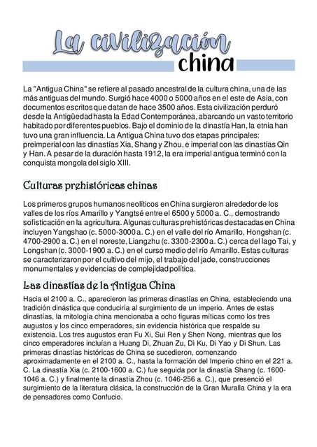 La civilizacion china