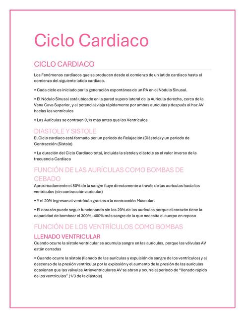 Ciclo cardíaco