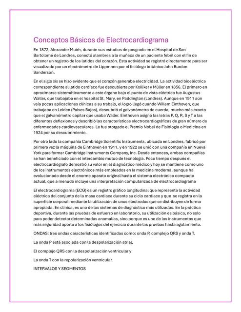 Conceptos Básicos de Electrocardiograma