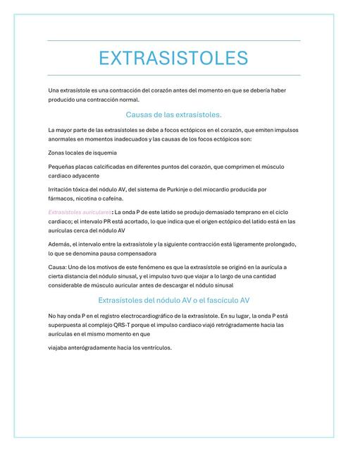 Extrasístoles fibrilación ventrícular y aurícular