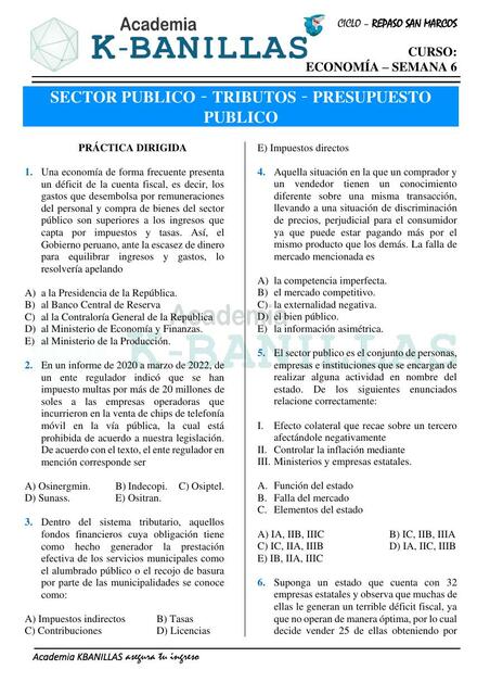 Sector público - tributos - presupuestos público