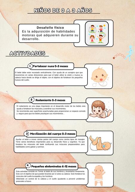 Actividades físicas y cognitivas -Niños de 0 a 3 años