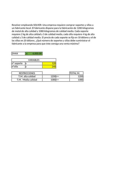 SOLVER EJERCICIO