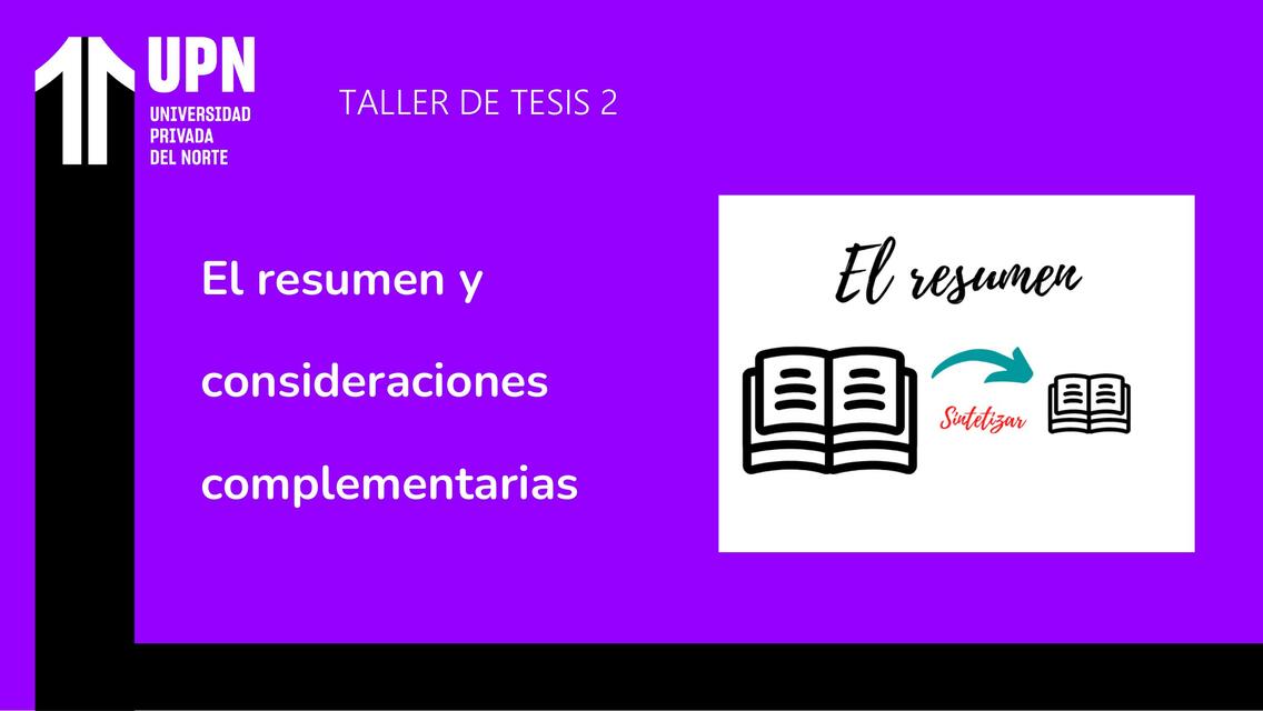 Resumen y consideraciones complementarias