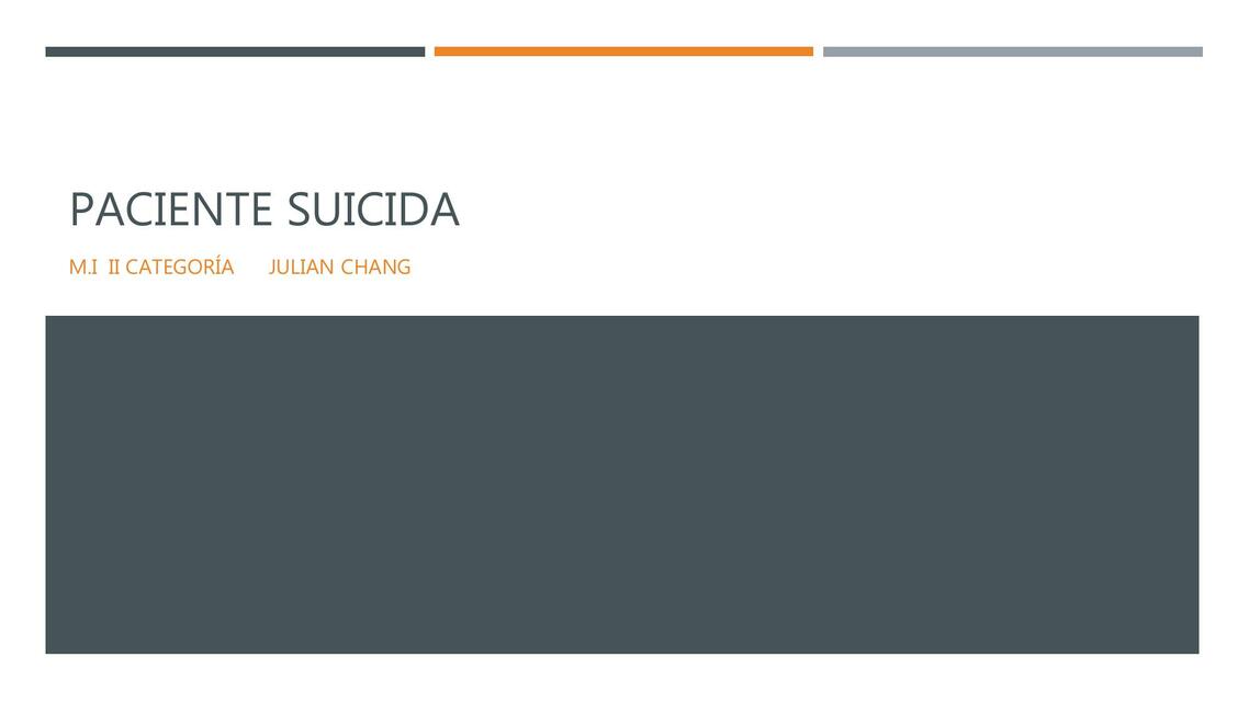 PACIENTE SUICIDA