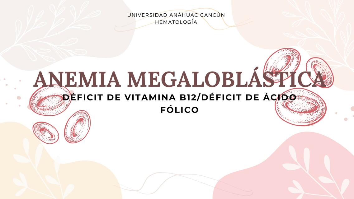 ANEMIAS DÉFICIT B12 Y ÁCIDO FÓLICO