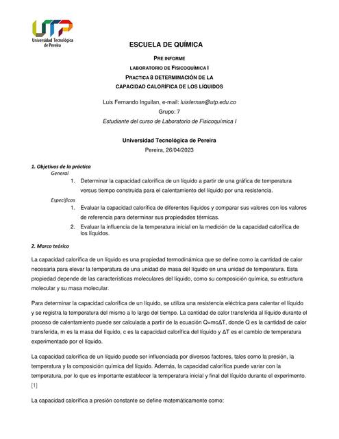 preinforme capacidad calorifica de los liquidos