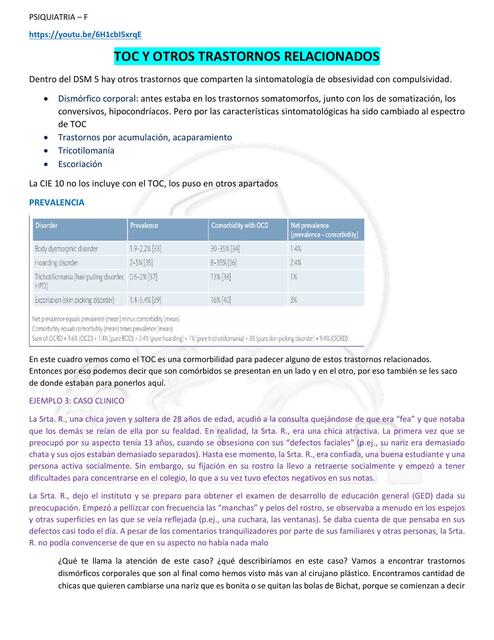 TOC Y otros trastornos relacionados 