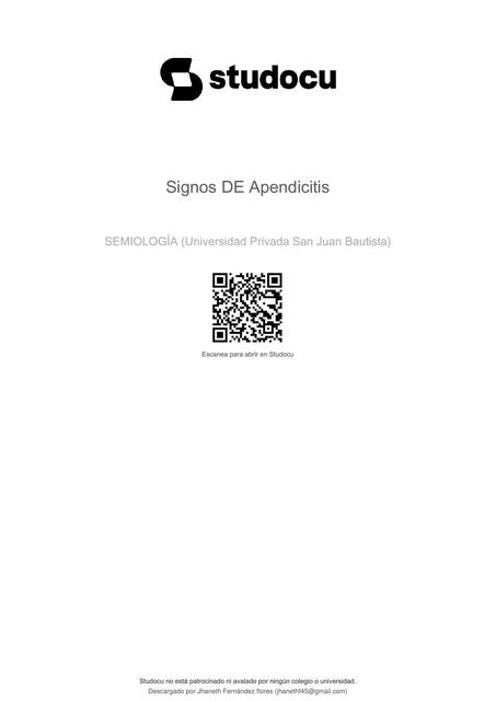 signos de apendicitis