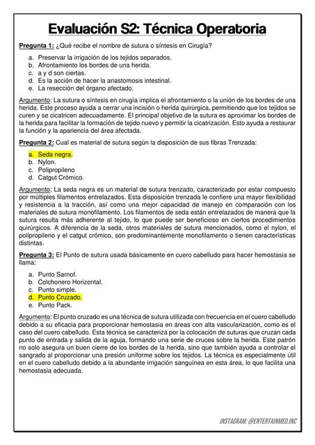 Evaluación S2 - Técnica Operatoria USMP 2023-II