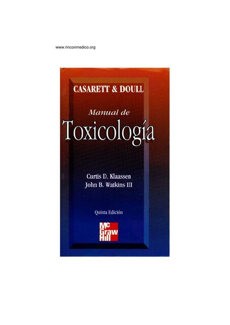 Casarett Doull Manual de toxicología