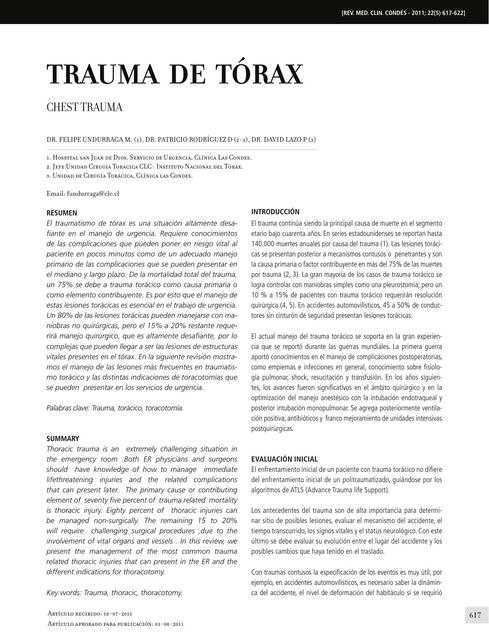 Trauma de torax