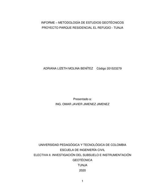 INFORME FINAL PARQUE RESIDENCIAL EL REFUGIO