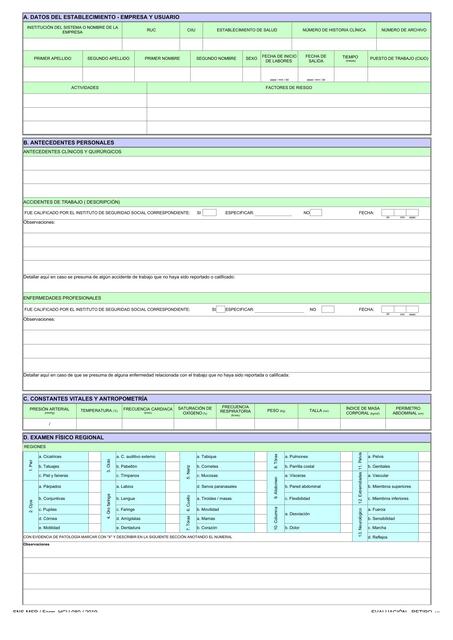 Formulario Seguridad y Salud Ocupacional RETIRO