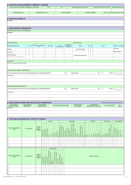 Formulario Seguridad y Salud Ocupacional form 078 PERIODICA