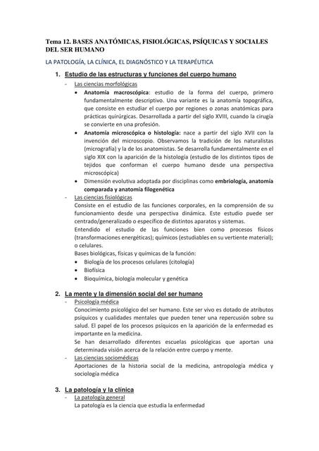 Bases anatómicas, fisiológicas, psíquicas y sociales del ser humano 