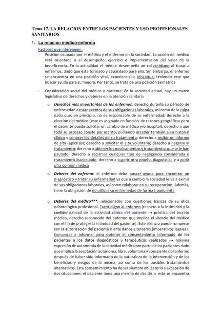 La relación entre los pacientes y los profesionales sanitarios 