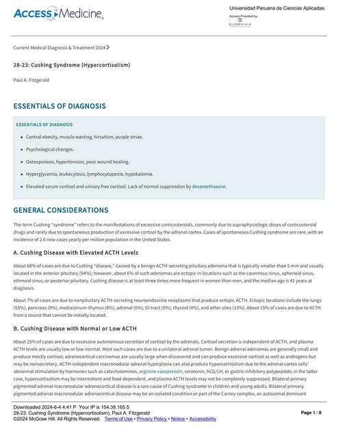 28 23 Cushing Syndrome Hypercortisolism