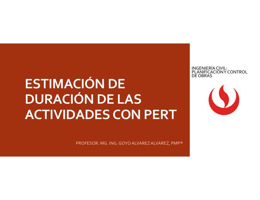 Lección Estimación PERT