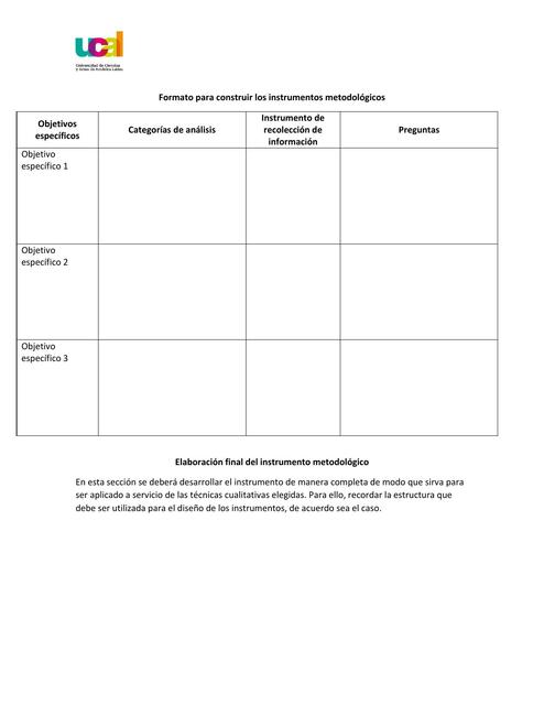 Entregable Formato de elaboración de instrumento