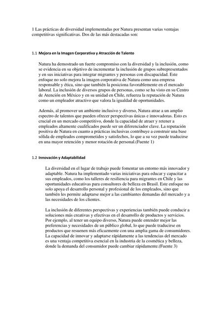 1 Las prácticas de diversidad implementadas por Na