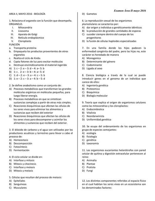 Examen MAYO 2016, Área ll