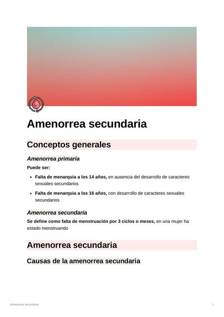 Amenorrea secundaria