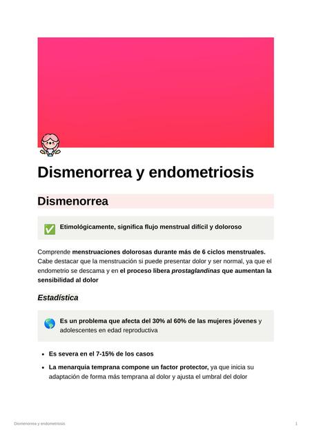 Dismenorrea y endometriosis