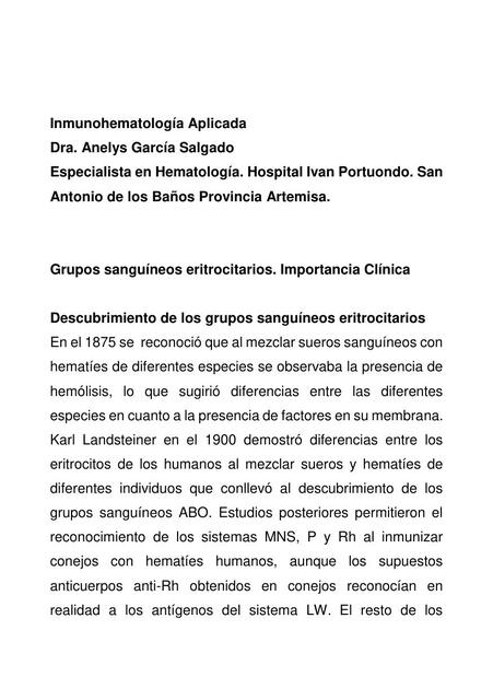 Libro Inmunohematología