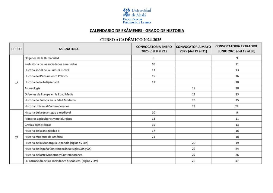 calendario grado historia 1