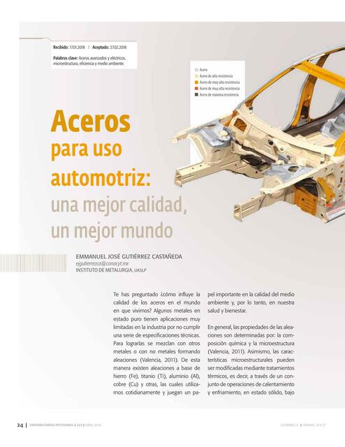 Metas Automotriz Aceros para uso automotriz una mejor calidad | META | uDocz