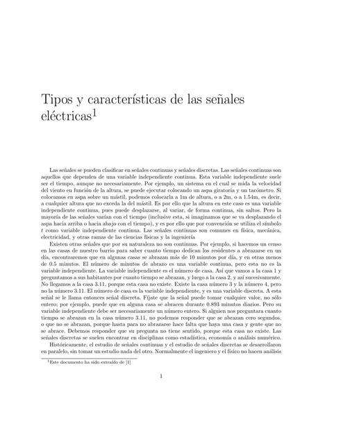 Tipos y característica de las señales eléctricas 