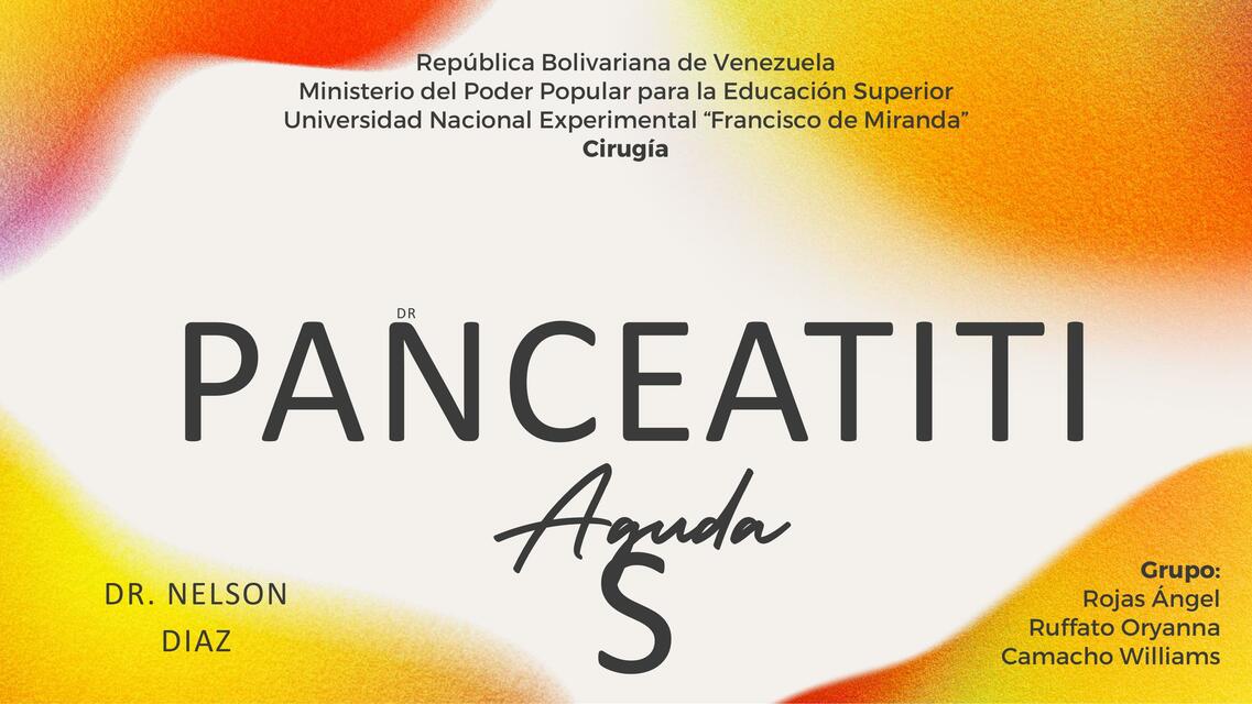 PANCREATITIS AGUDA POR GRUPO E