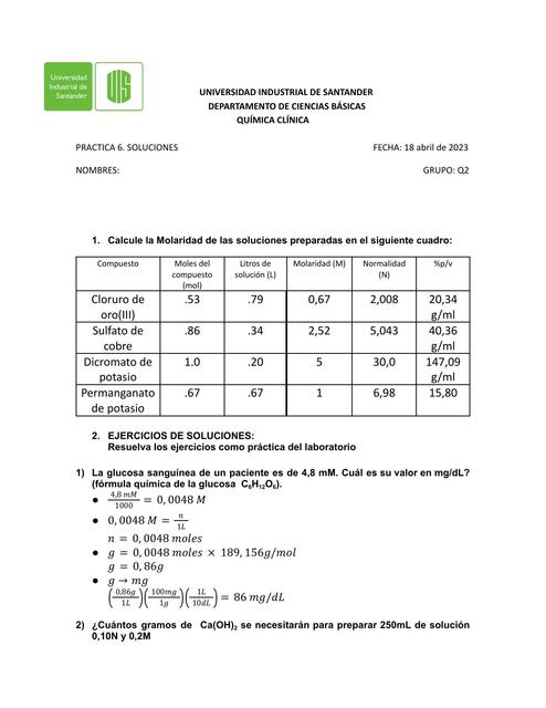 EJERCICIOS DE SOLUCIONES