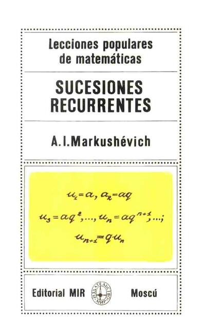 Sucesiones Recurrentes A I Kostrikin MIR