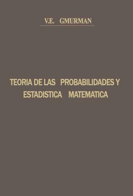 Teoría de Probabilidades y Estadística Matemática