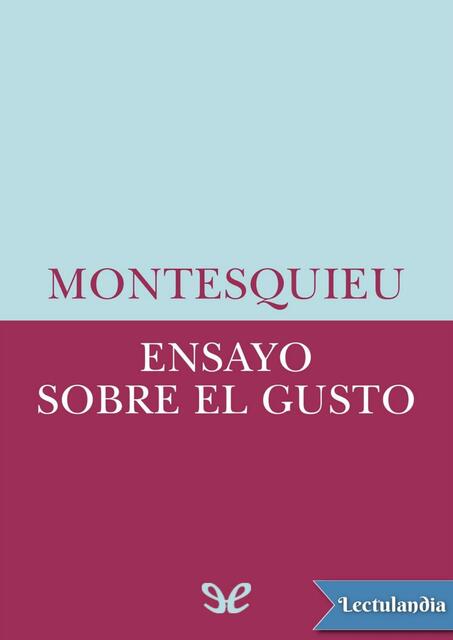 Ensayo sobre el gusto Montesquieu