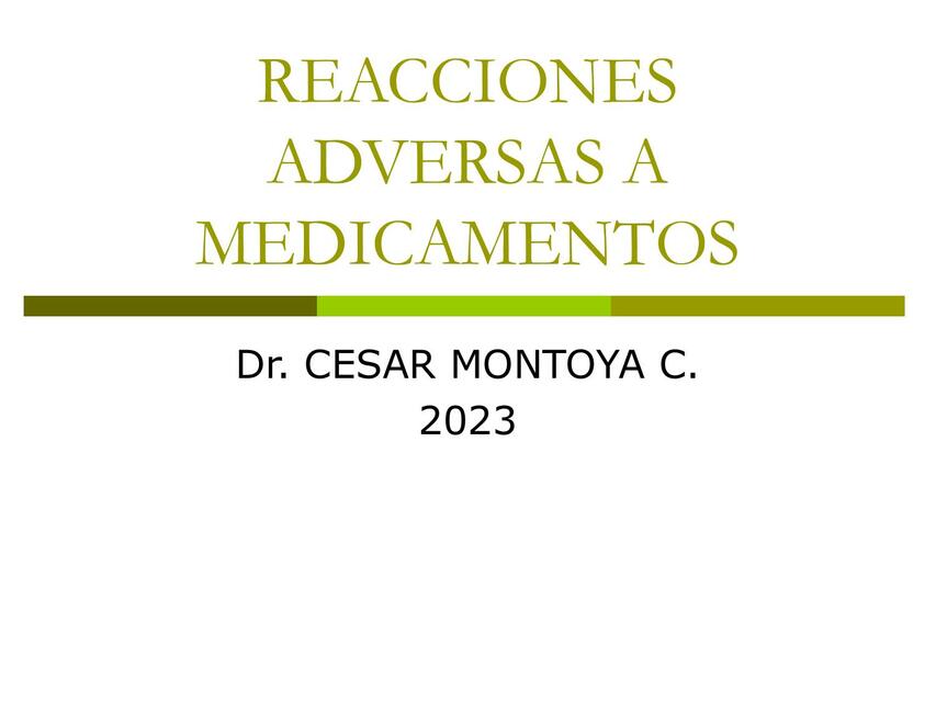 Reacciones adversad a medicamentos 