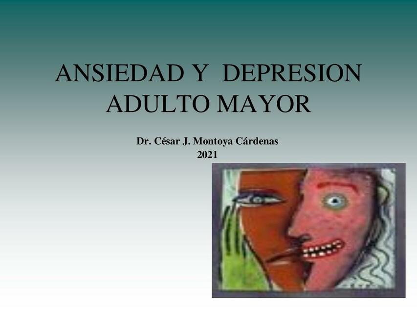 Ansiedad y depresión adulto mayor 