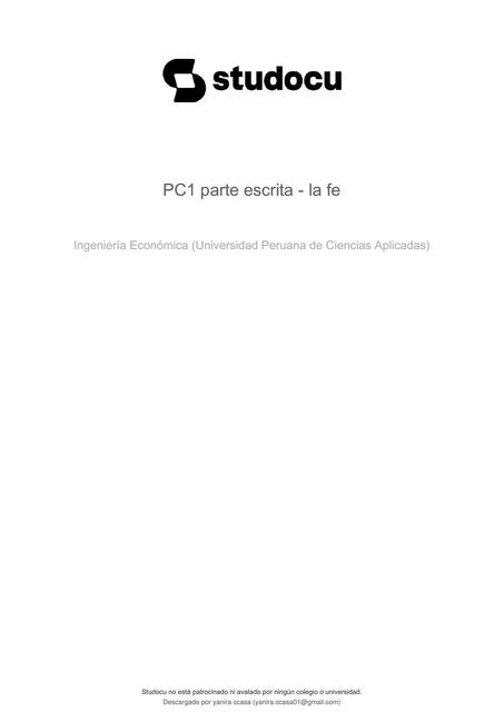 pc1 parte escrita la fe