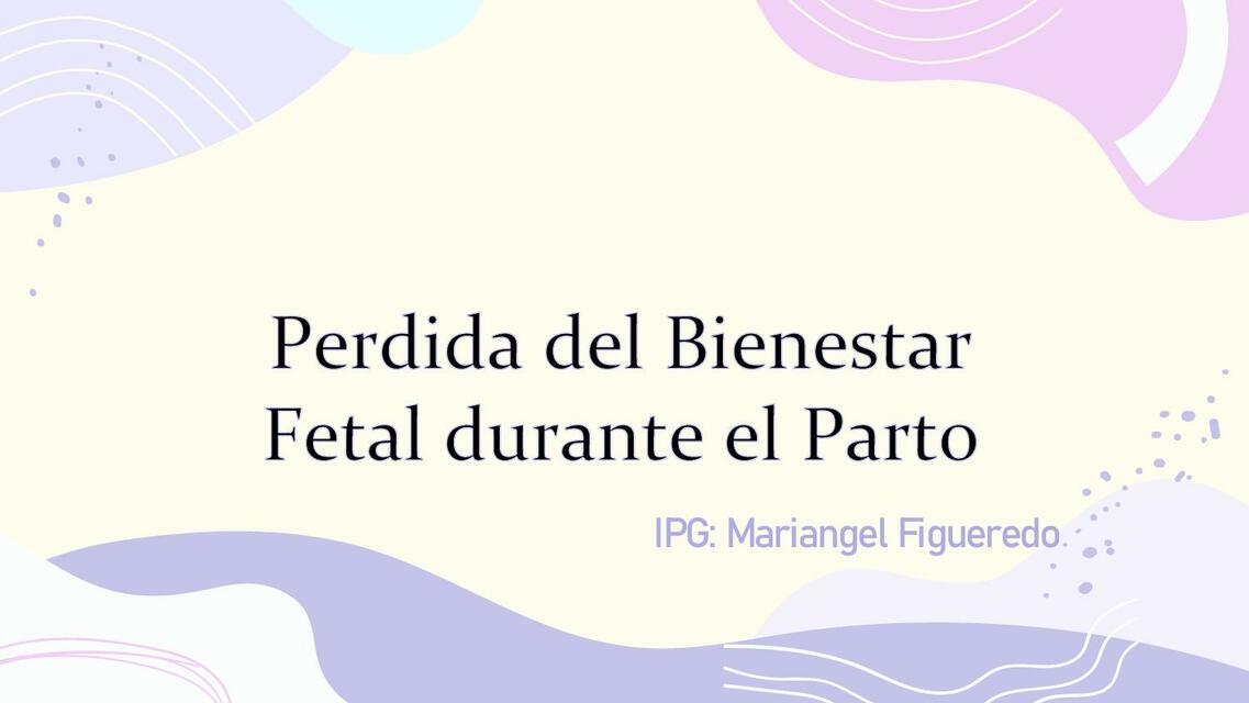 Perdida de bienestar fetal