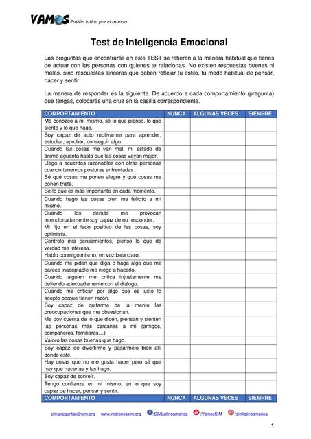 Test de Inteligencia Emocional 1