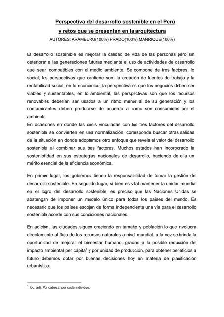 GRUPO LILA PERSPCTIVA DEL DESARROLLO SOSTENIBLE