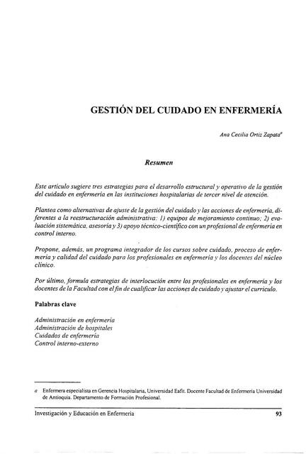 Dialnet GestionDelCuidadoEnEnfermeria